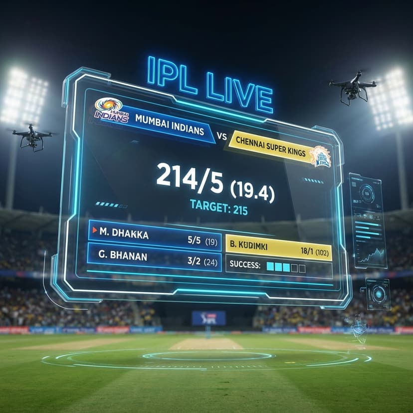What is the live cricket score of the IPL match?